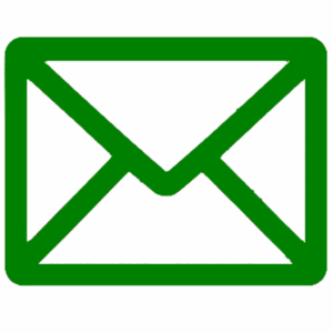 Grünes Briefumschlag-Symbol für E-Mail-Kontakt