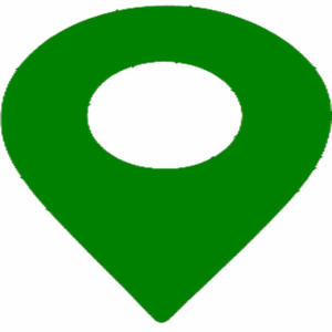 Grünes Standort-Pin-Symbol für die Firmenadresse