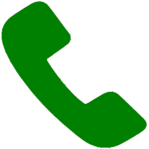 Grünes Telefonhörer-Symbol für telefonische Kontaktaufnahme